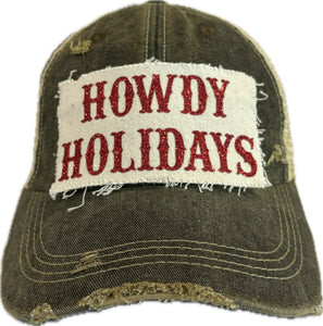 Howdy Holidays Red Sparkle Hat, Christmas