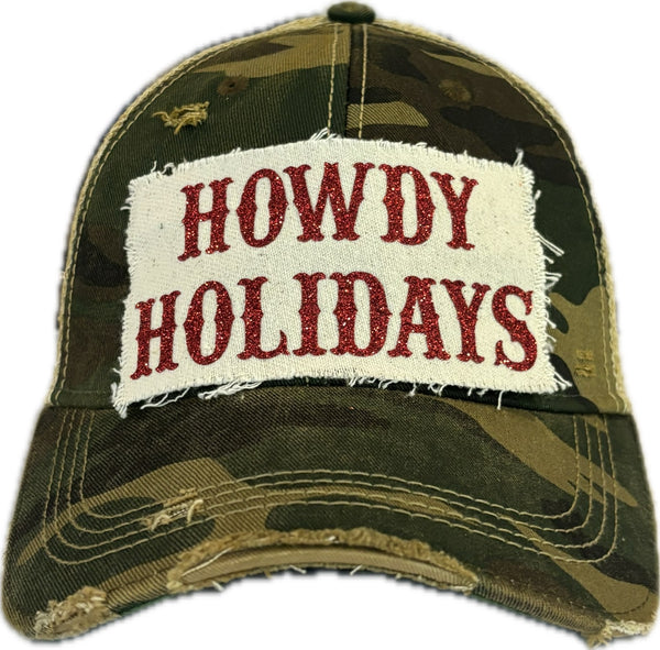 Howdy Holidays Red Sparkle Hat, Christmas
