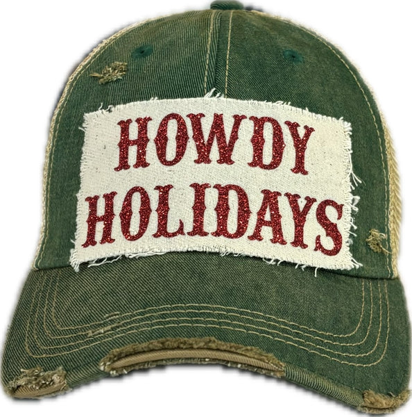 Howdy Holidays Red Sparkle Hat, Christmas
