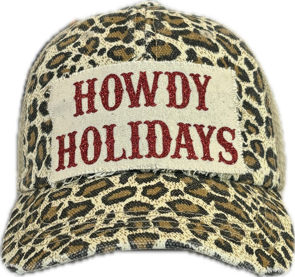 Howdy Holidays Red Sparkle Hat, Christmas