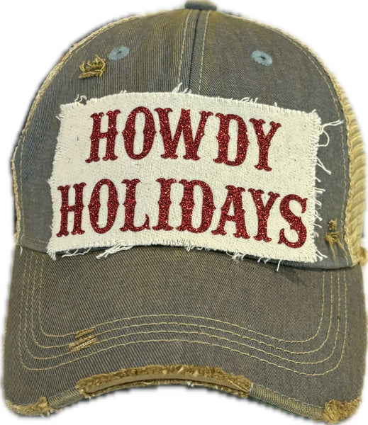 Howdy Holidays Red Sparkle Hat, Christmas