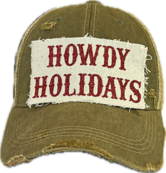 Howdy Holidays Red Sparkle Hat, Christmas