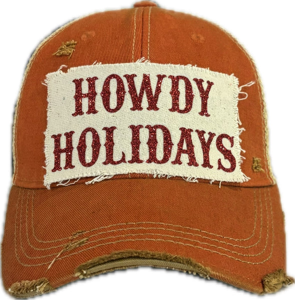 Howdy Holidays Red Sparkle Hat, Christmas
