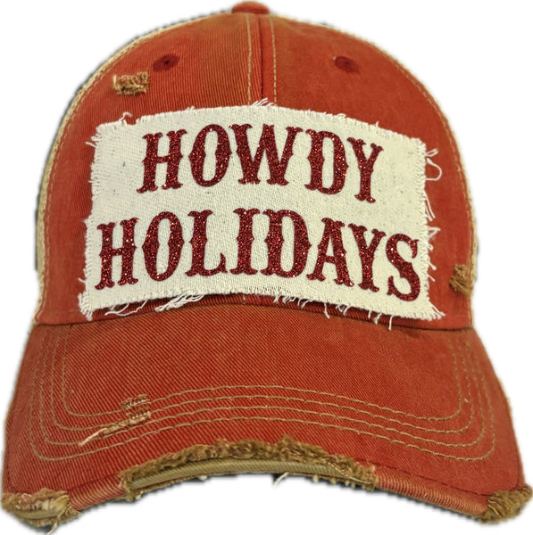 Howdy Holidays Red Sparkle Hat, Christmas