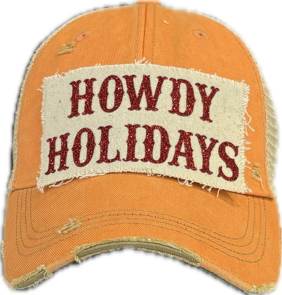 Howdy Holidays Red Sparkle Hat, Christmas