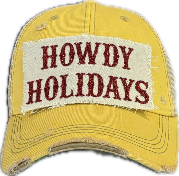 Howdy Holidays Red Sparkle Hat, Christmas