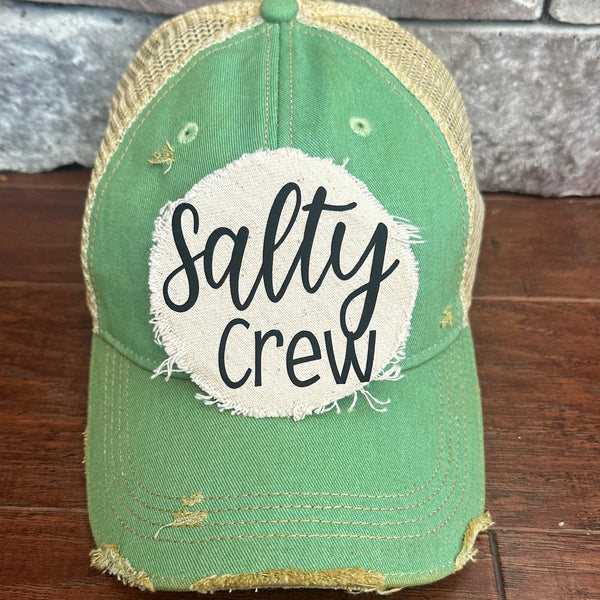 Mint Green cap with 'Salty Crew' text 