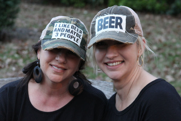 Wine Girl Hat, Women’s Ball Cap, Distressed Hat, Weathered Hat