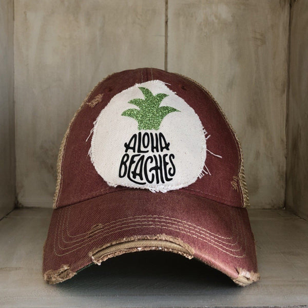 Aloha Beaches Hat, Beach Hat, Summer Hat