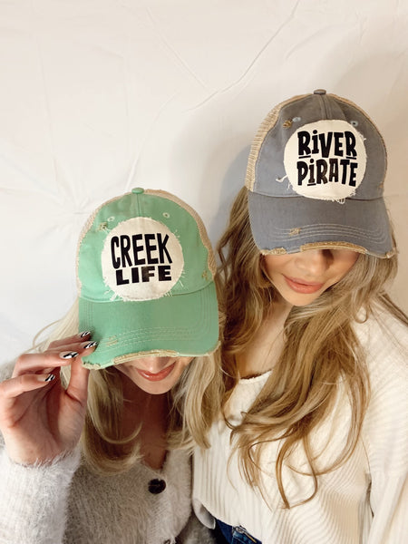 River Squad, Ball Cap, Distressed Hat, Weathered Hat