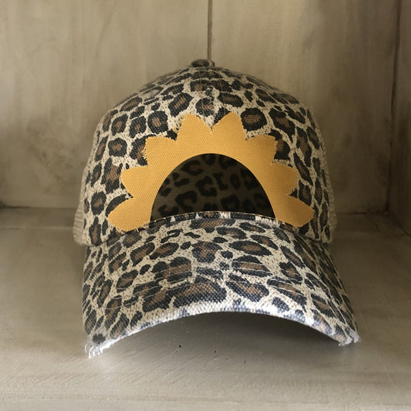 Sunflower Hat, Leopard Sunflower Hat