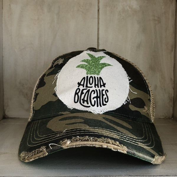 Aloha Beaches Hat, Beach Hat, Summer Hat