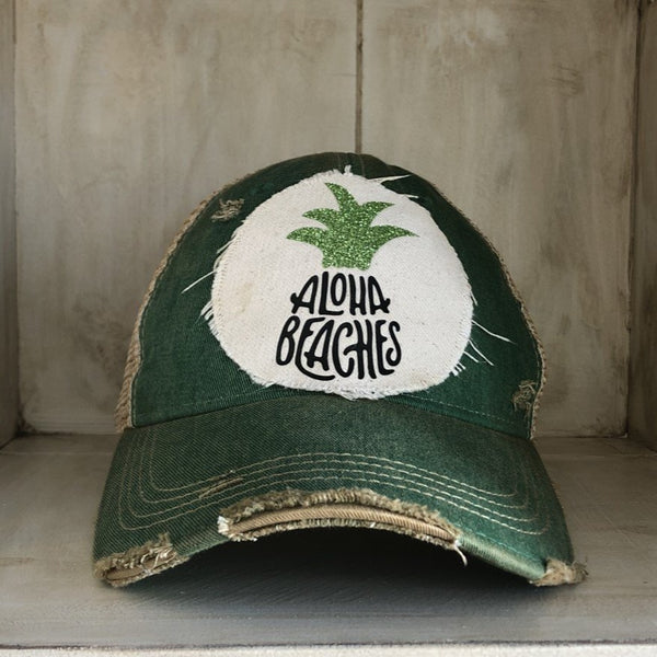 Aloha Beaches Hat, Beach Hat, Summer Hat