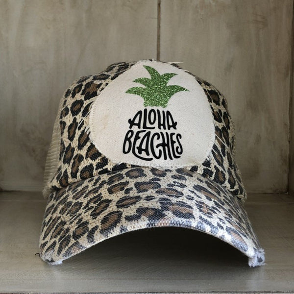 Aloha Beaches Hat, Beach Hat, Summer Hat