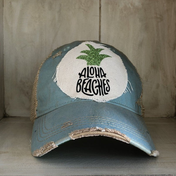 Aloha Beaches Hat, Beach Hat, Summer Hat