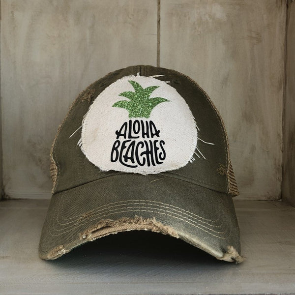Aloha Beaches Hat, Beach Hat, Summer Hat