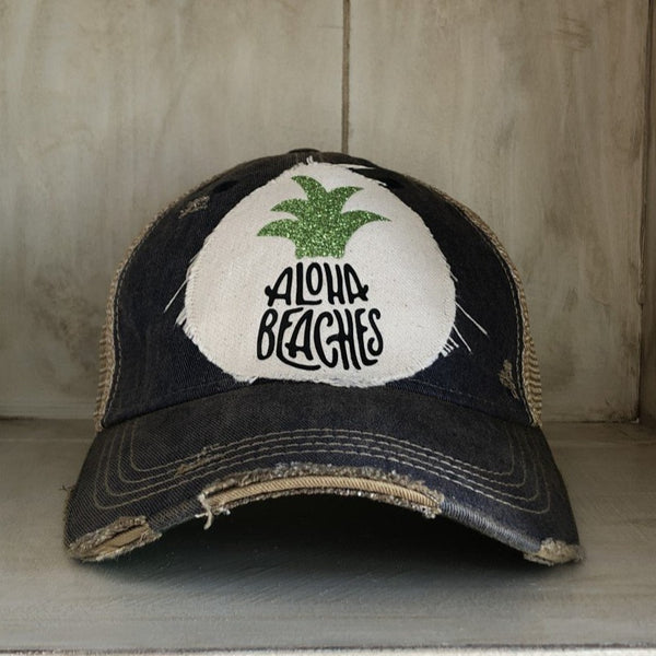 Aloha Beaches Hat, Beach Hat, Summer Hat