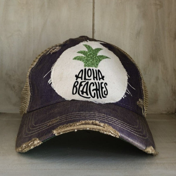 Aloha Beaches Hat, Beach Hat, Summer Hat