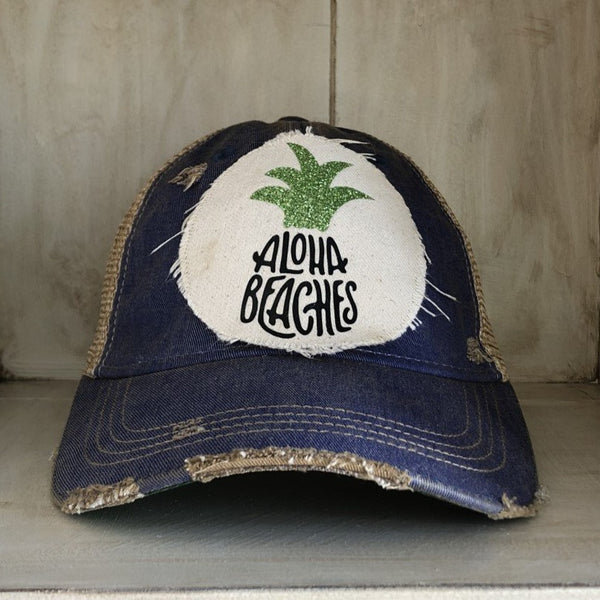 Aloha Beaches Hat, Beach Hat, Summer Hat