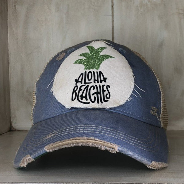 Aloha Beaches Hat, Beach Hat, Summer Hat