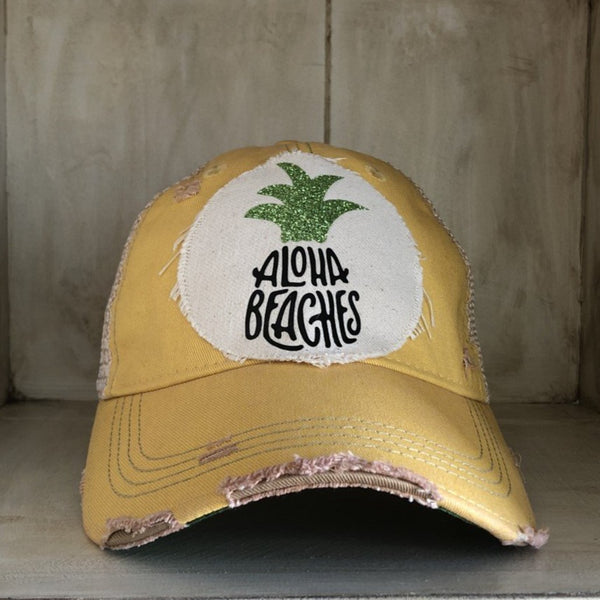 Aloha Beaches Hat, Beach Hat, Summer Hat