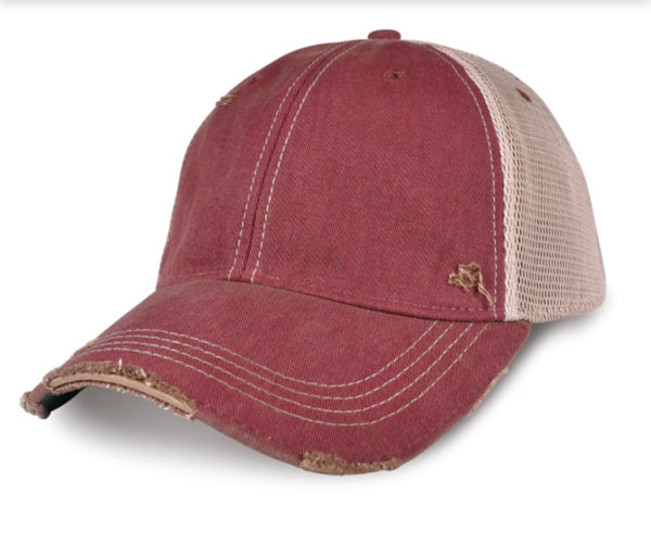 Wine Girl Hat, Women’s Ball Cap, Distressed Hat, Weathered Hat