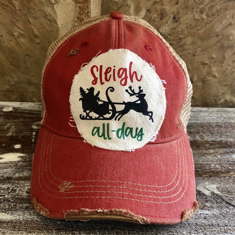 Sleigh all day christmas hat