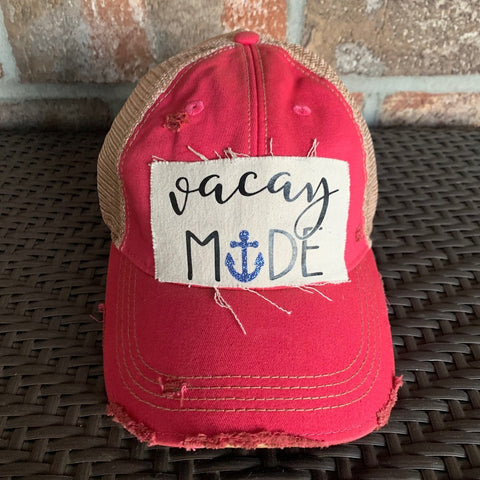 Vacay Mode Hat, Cruise Hat, Vacation Cap, Anchor Hat