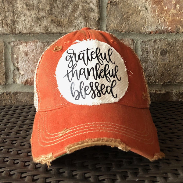 Grateful Thankful Blessed Hat