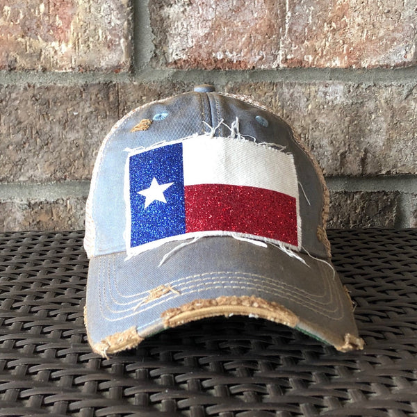 Texas Flag Hat, Glitter Texas Flag