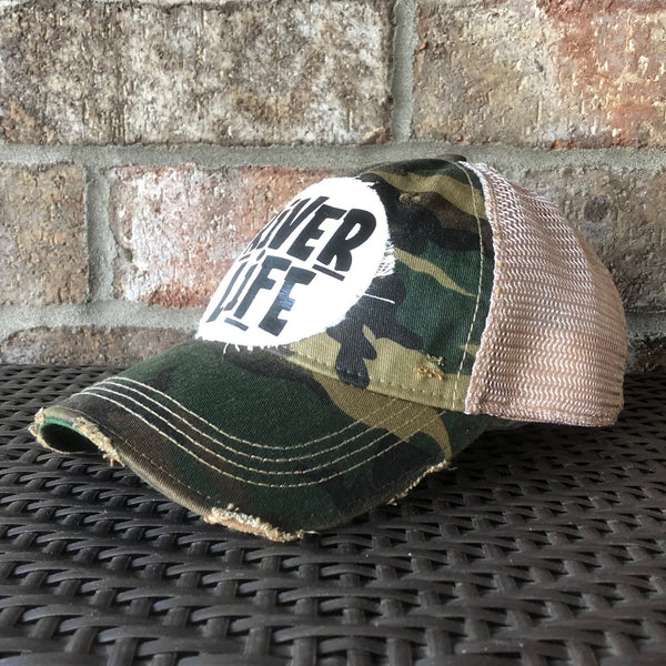 River Life Hat, Ball Cap, Swim Hat, Distressed Hat, Weathered Hat